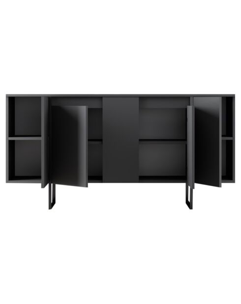 Meuble TV Luxe anthracite/noir - 160x35x80 cm