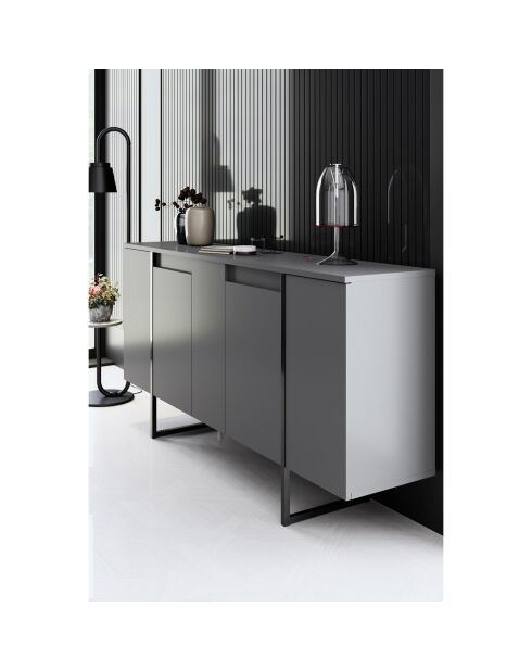 Meuble TV Luxe anthracite/noir - 160x35x80 cm
