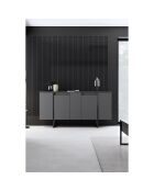 Meuble TV Luxe anthracite/noir - 160x35x80 cm
