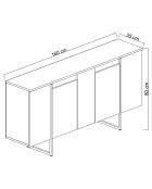 Meuble TV Luxe anthracite/noir - 160x35x80 cm