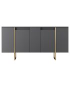 Meuble TV Luxe anthracite/doré - 160x35x80 cm