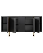 Meuble TV Luxe anthracite/doré - 160x35x80 cm