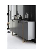 Meuble TV Luxe anthracite/doré - 160x35x80 cm