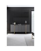 Meuble TV Luxe anthracite/doré - 160x35x80 cm