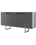 Meuble TV Luxe anthracite/doré - 160x35x80 cm