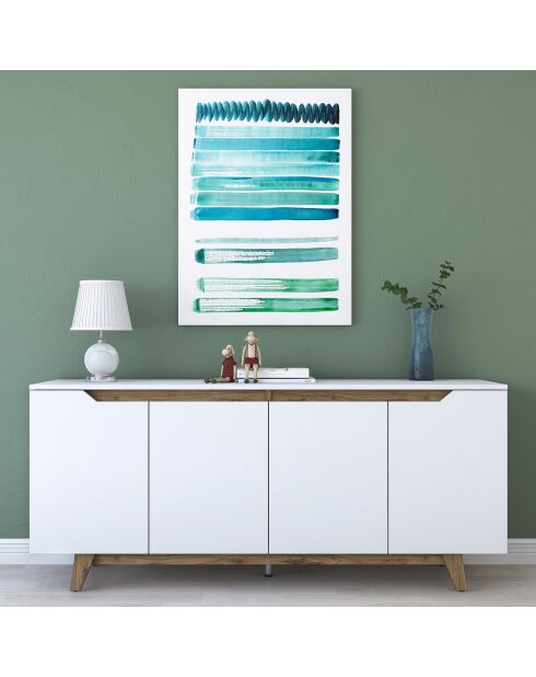 Buffet GD102 blanc/noyer - 180x78.6x45 cm