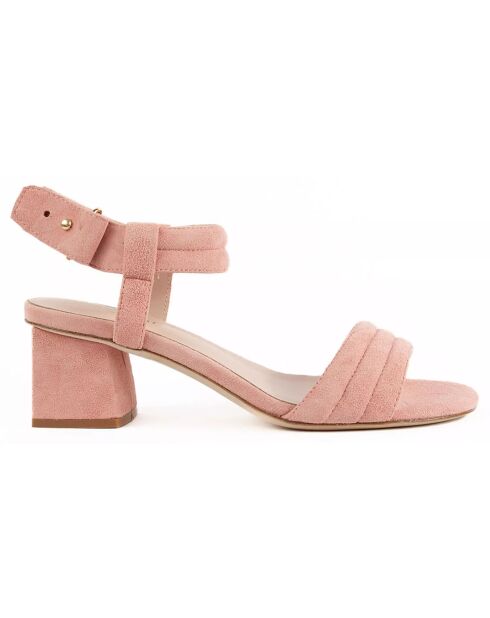 Sandales en Velours de Cuir Kilian roses