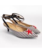 Escarpins en Cuir Kimy blanc/bleu