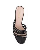 Mules en Cuir Manilla noires - Talon 7 cm