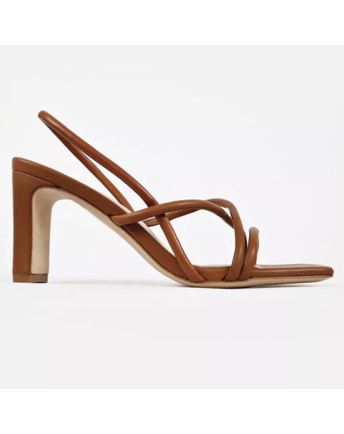 Mila sandalen van terracotta leer - Hak 7 cm