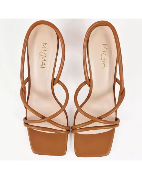 Mila sandalen van terracotta leer - Hak 7 cm
