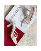 Sandalias Mila de piel blanca - Tacón 7 cm