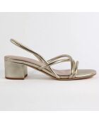 Goldfarbene Ledersandalen Nelly - 5,5 cm Absatz