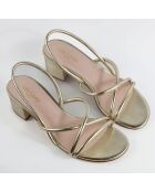 Goldfarbene Ledersandalen Nelly - 5,5 cm Absatz