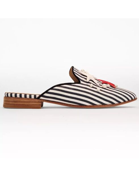 Mules Otto bleu/blanc