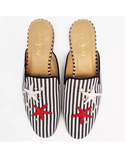 Mules Otto bleu/blanc
