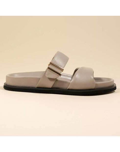 Mules en Cuir Paddington taupe