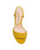 Sandales en Velours de Cuir Peony jaune moutarde