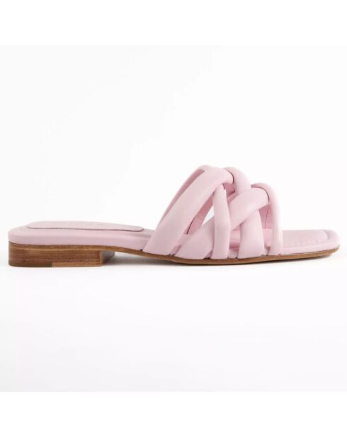 Mules en Cuir Portofino roses