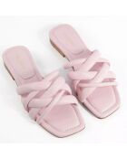 Mules en Cuir Portofino roses