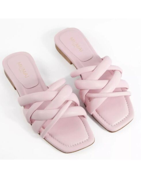 Mules en Cuir Portofino roses