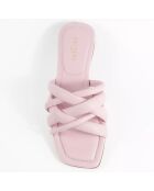 Mules en Cuir Portofino roses
