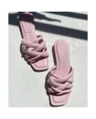 Mules en Cuir Portofino roses