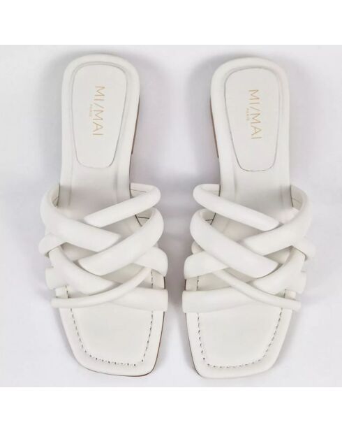 Weiße Portofino Lederpantoletten