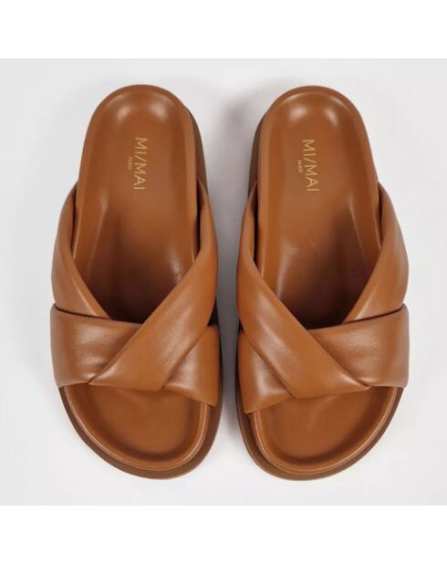 Mules en Cuir Seth terracotta