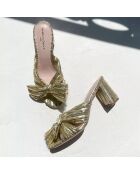 Mules en Cuir Tama dorées - Talon 7 cm