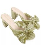 Mules en Cuir Tama dorées - Talon 7 cm