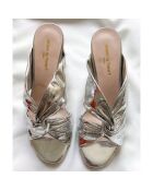 Mules en Cuir Tamarama argentées - Talon 8 cm