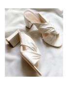 Mules en Cuir Tamarama blanches - Talon 8 cm