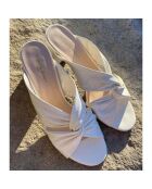 Mules en Cuir Tamarama blanches - Talon 8 cm