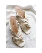 Mules en Cuir Tamarama blanches - Talon 8 cm
