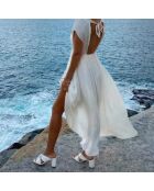 Mules en Cuir Tamarama blanches - Talon 8 cm