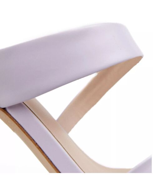 Mules en Cuir Terry violette - Talon 7 cm