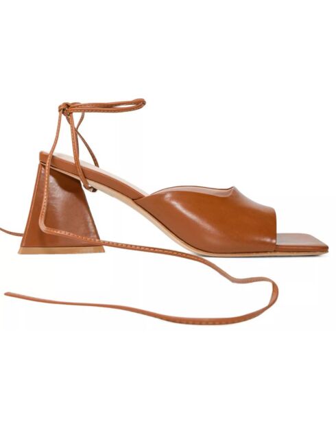 Sandales en Cuir Tonka terracotta - Talon 7 cm