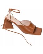 Sandales en Cuir Tonka terracotta - Talon 7 cm
