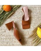 Sandales en Cuir Tonka terracotta - Talon 7 cm