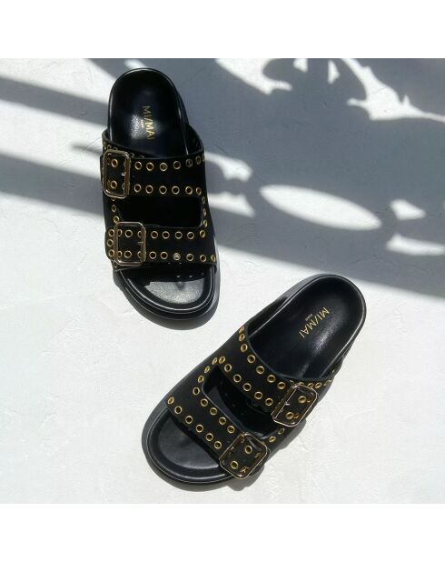 Mules en Cuir Trippi noires