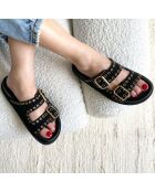 Mules en Cuir Trippi noires
