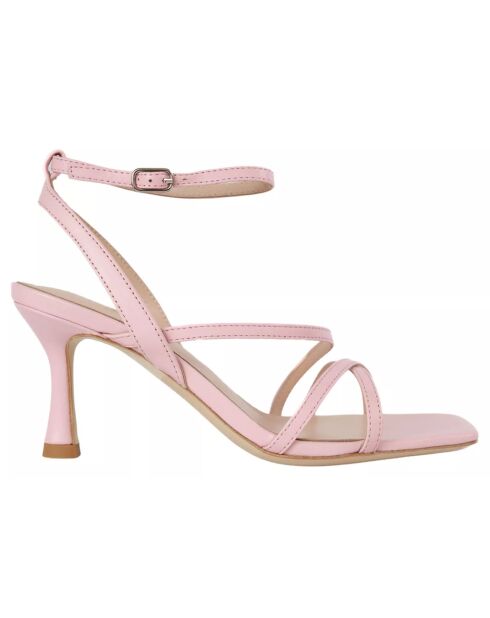 Sandalias de piel rosa Venice - Tacón 7 cm