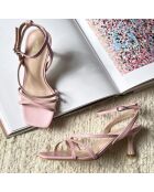 Sandales en Cuir Venice roses - Talon 7 cm