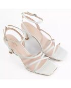 Weiße Ledersandalen Venedig - Absatz 7 cm