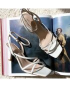 Weiße Ledersandalen Venedig - Absatz 7 cm