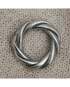 Bague Bouddhiste Torsadée Epaisse argentée
