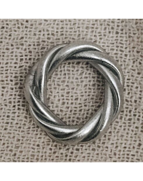 Bague Bouddhiste Torsadée Epaisse argentée