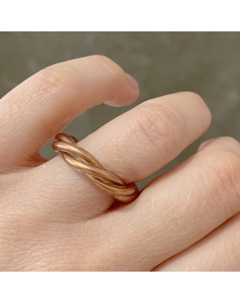 Bague Bouddhiste Torsadée Epaisse cuivrée