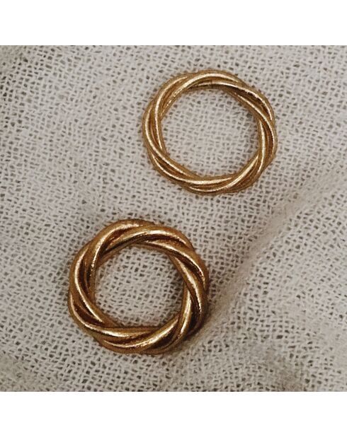 Bague Bouddhiste Torsadée Epaisse dorée